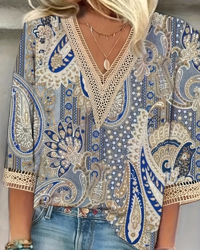 Elegant Casual with Mid - Length Sleeves Blouse - Image 4