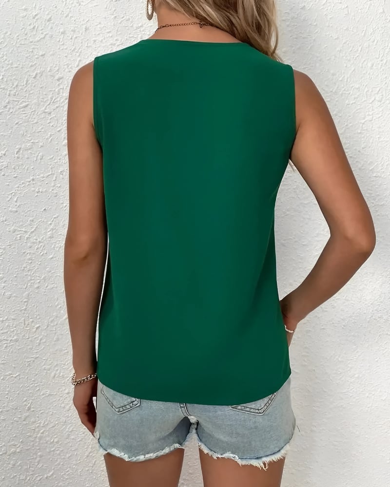 Elegant Sleeveless V-Neck Lace Blouse - Image 7