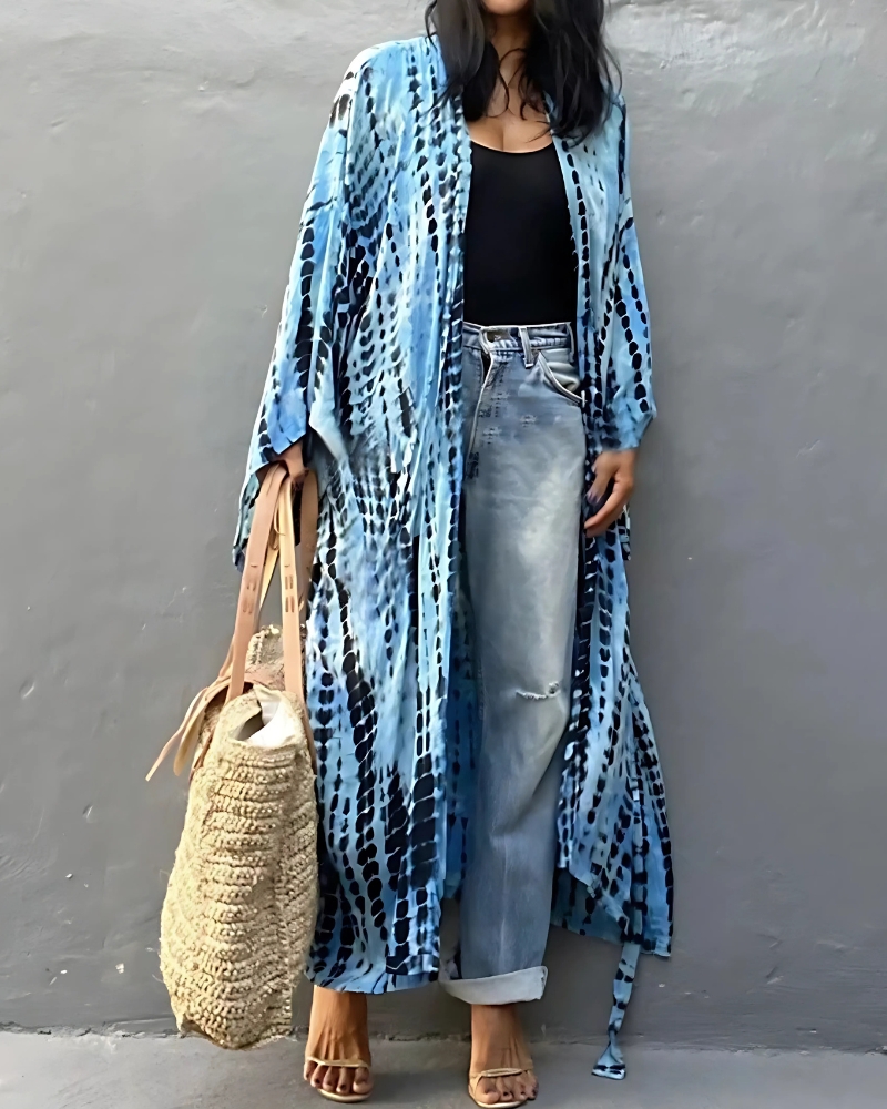 Kimono Long Print with Long Sleeves