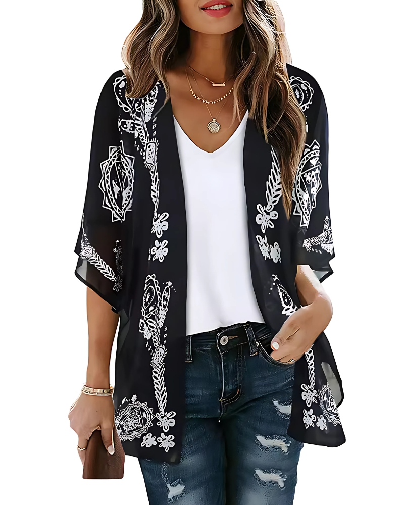 Floral Print with Short Sleeves Sarong