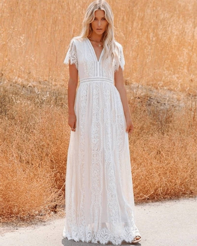Cottagecore Wedding Guest Style with Lace Chic Dress