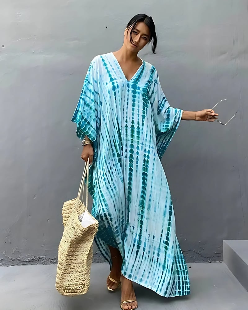 Retro Striped Boho Style Beach Dress