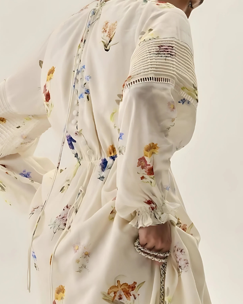 Open-Back Floral Print Maxi Dress - Image 2
