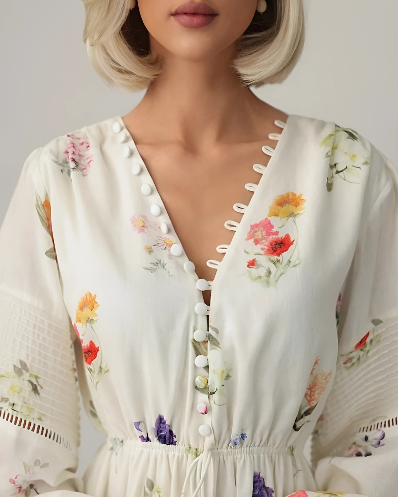 Open-Back Floral Print Maxi Dress - Image 3