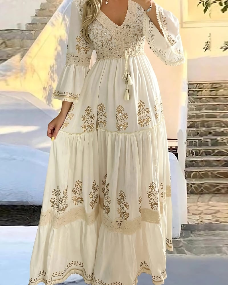 Elegant lace boho style maxi dress - Image 3