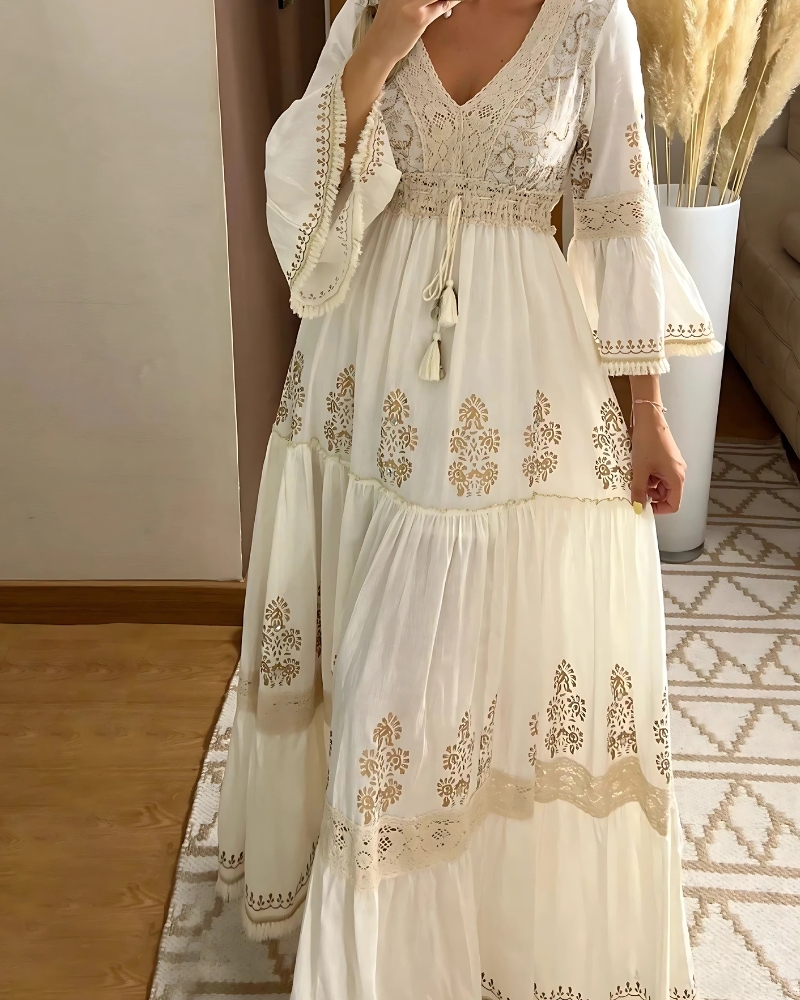 Elegant lace boho style maxi dress - Image 2