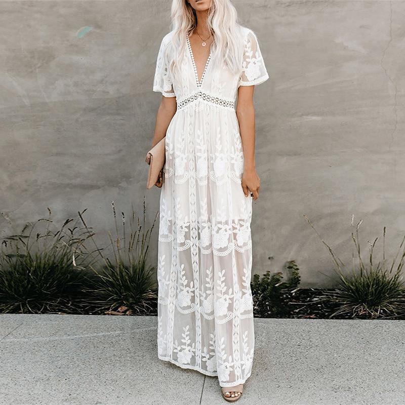 White Bohemian Dress