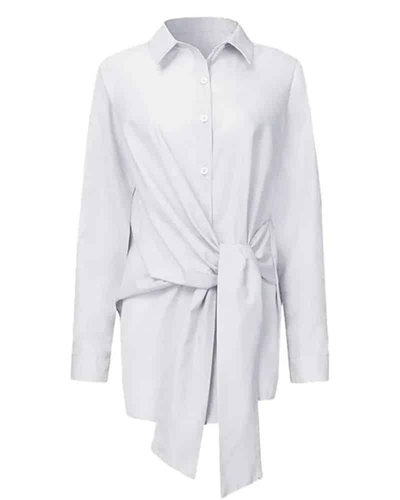 Bohemian white chic and adjustable blouse - Image 2
