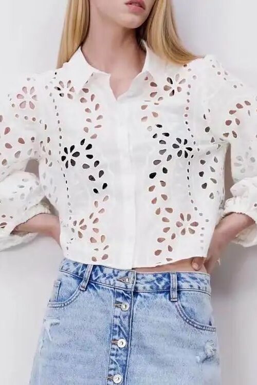 Bohemian White Short Elegant Lace Blouse