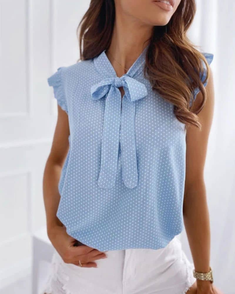 Bohemian Blue Sophisticated and Comfortable Blouse - Image 2