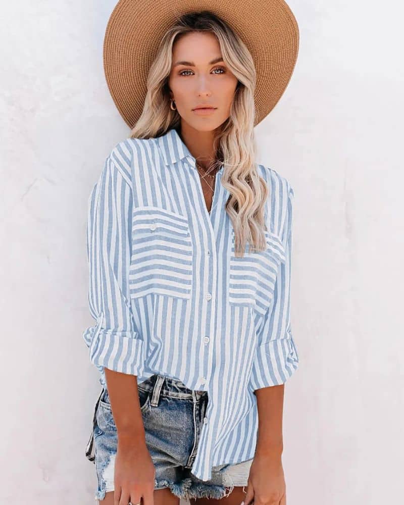 Bohemian Chic and Elegant with Stripes Blouse
