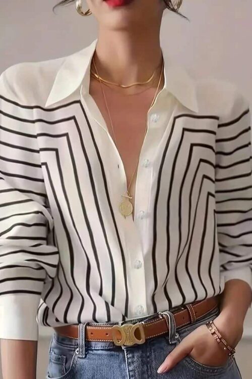 Bohemian Chic and Refined with Stripes Blouse