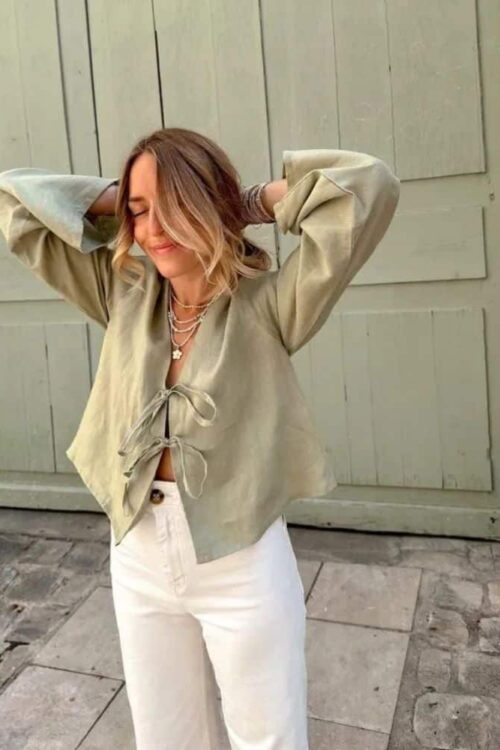 Bohemian Green Trendy and Airy Blouse