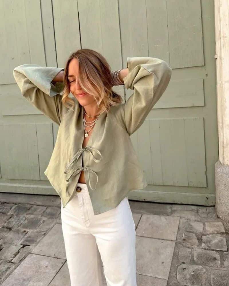 Bohemian Green Trendy and Airy Blouse