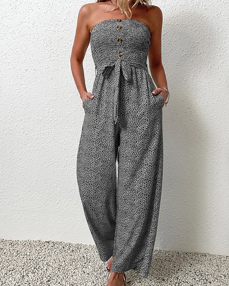 Bohemian Trendy with Decorative Buttons Jumpsuit