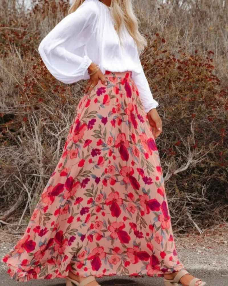 Bohemian Airy Floral Skirt - Image 2