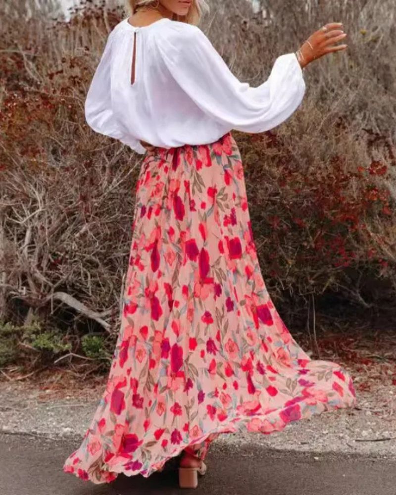 Bohemian Airy Floral Skirt - Image 3