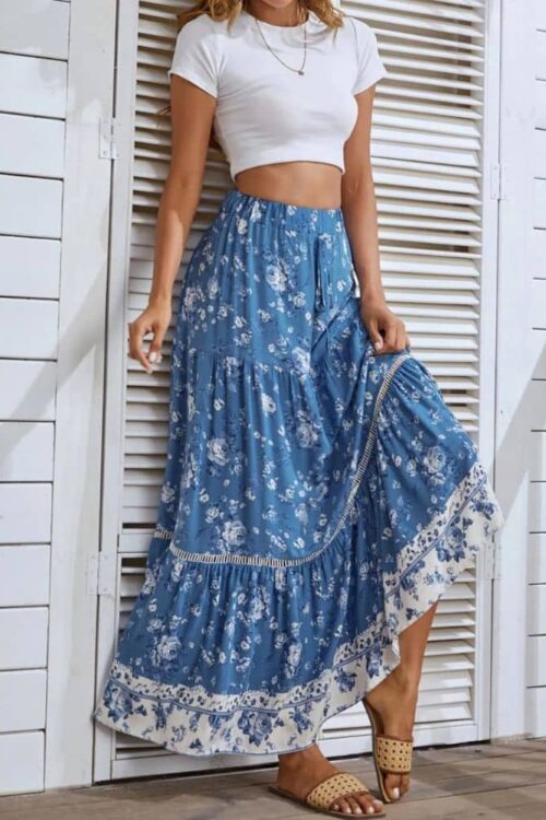 Bohemian elegant and floral skirt