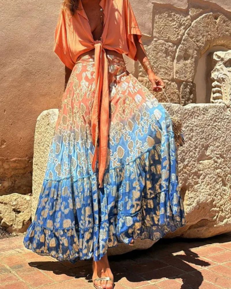 Bohemian Luxurious with Contrasting Colors Skirt