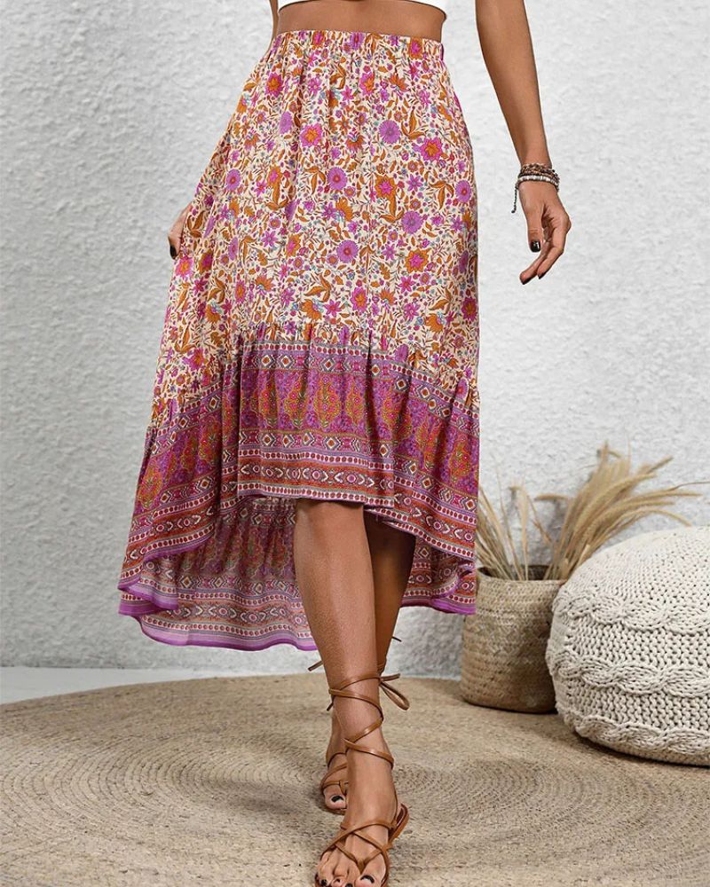 Bohemian with Look Vibrant Skirt