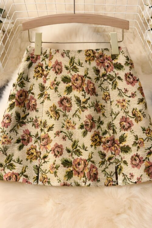 Floral Print Bohemian Short Skirt