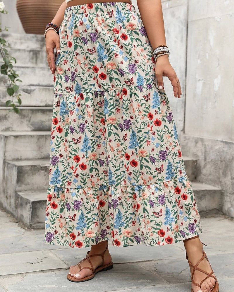 Multicolor Floral Bohemian Long Skirt - Image 5