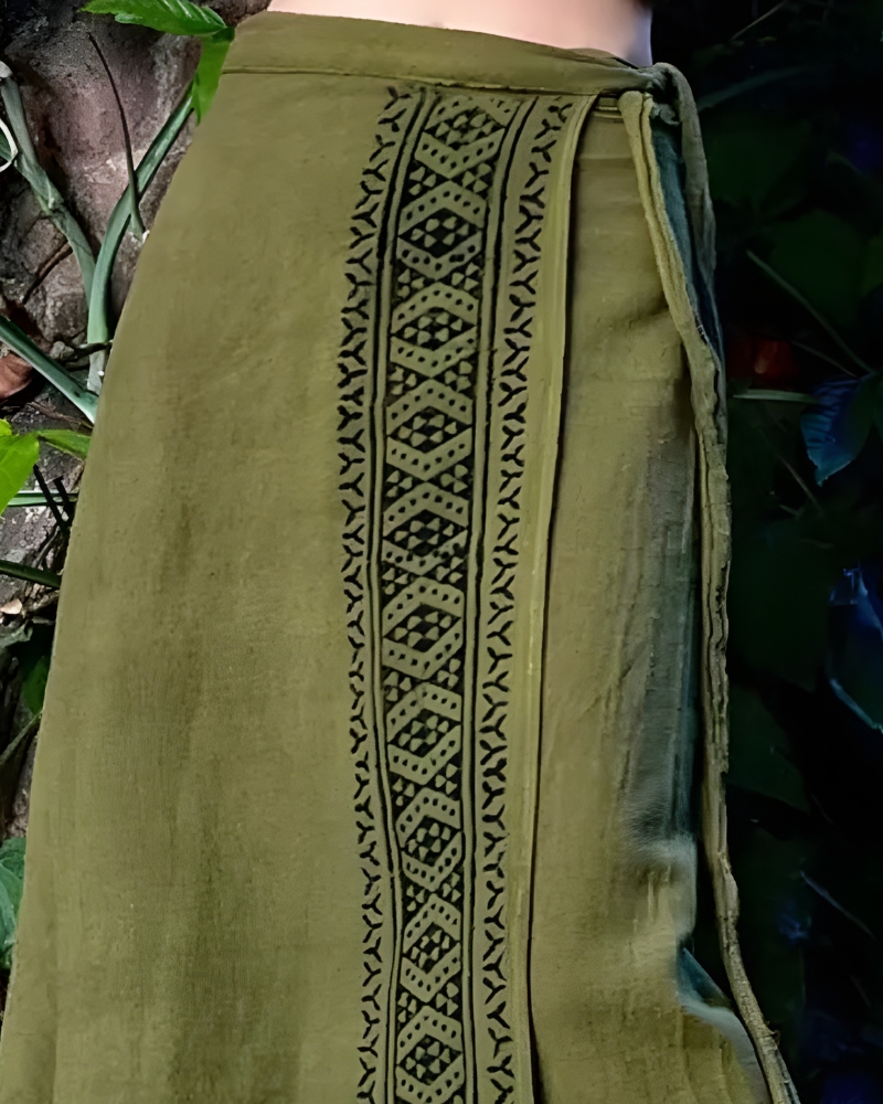 Printed bohemian long skirt with ruffles - Image 2