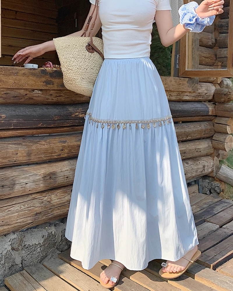 High-waist pleated bohemian korean skirt - Image 2