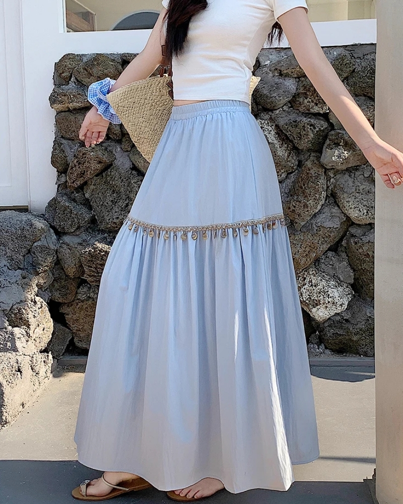 High-waist pleated bohemian korean skirt - Image 3