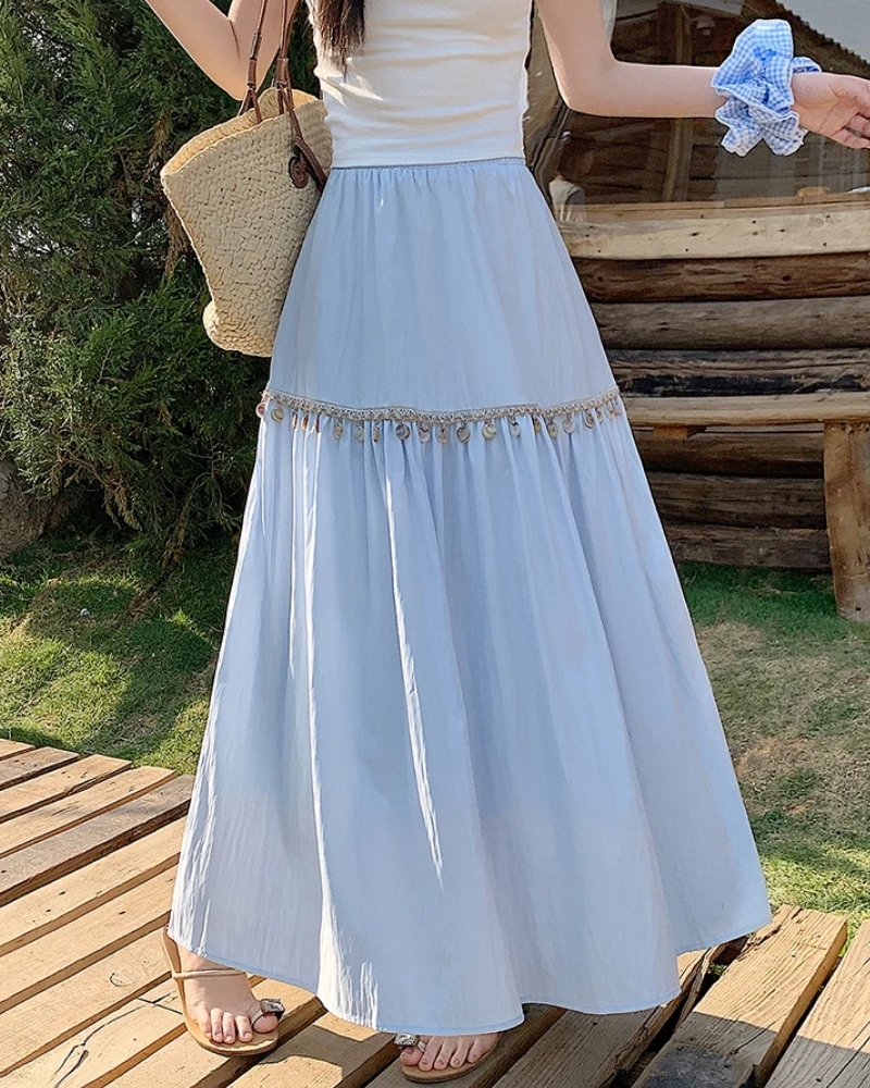 High-waist pleated bohemian korean skirt - Image 4
