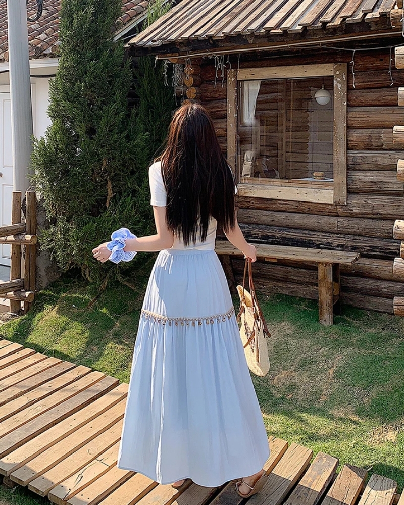 High-waist pleated bohemian korean skirt - Image 5