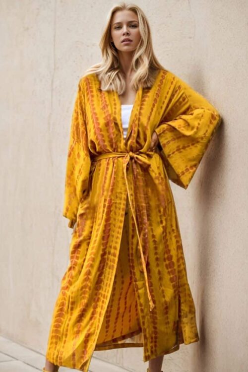 Women's kimono vibrant with bohemian charm