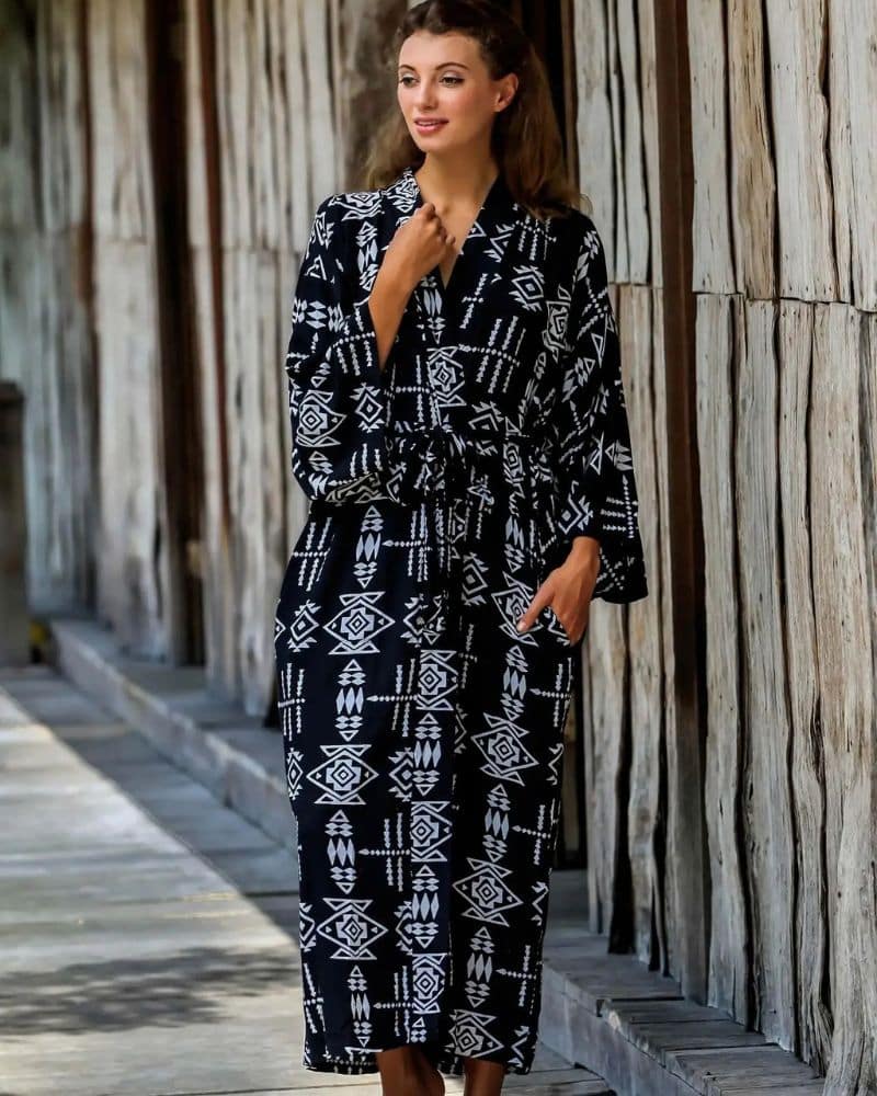 Women's Kimono Elegant with Geometric Prints