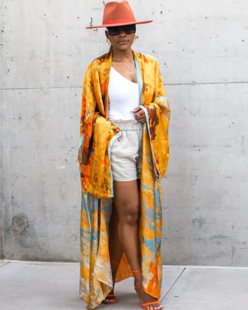 Women's Kimono Beach Vibrant and Vibrant