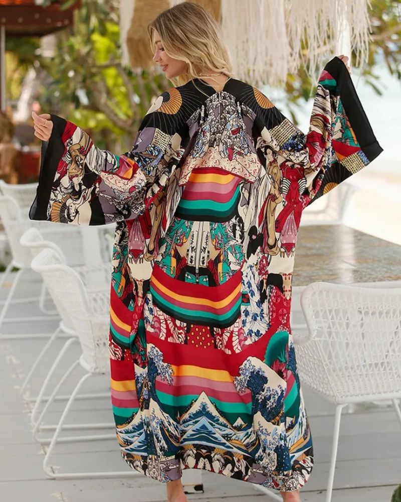 Women's Kimono Vibrant Japanese Style - Image 4