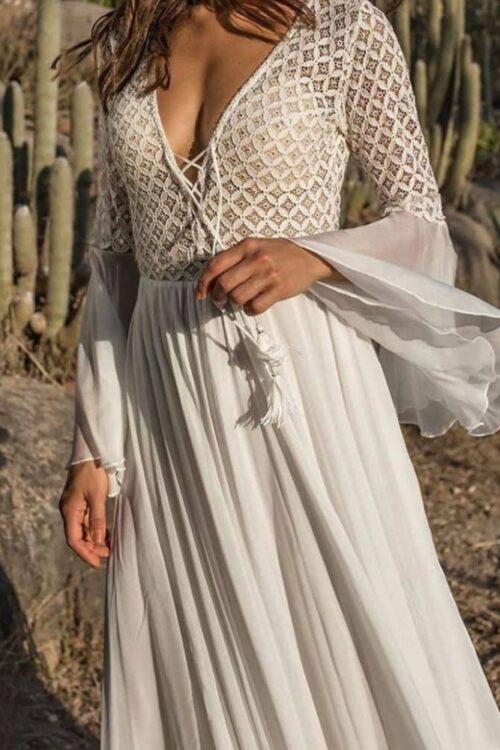 Bohemian White Romantic Dress