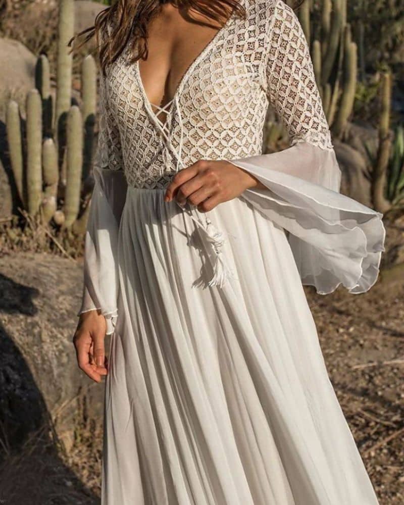 Bohemian White Romantic Dress