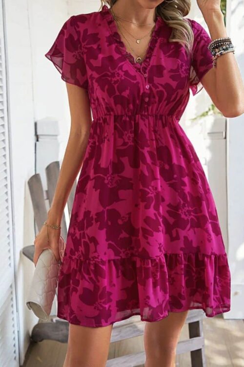 Bohemian classy and trendy with V-neck dress