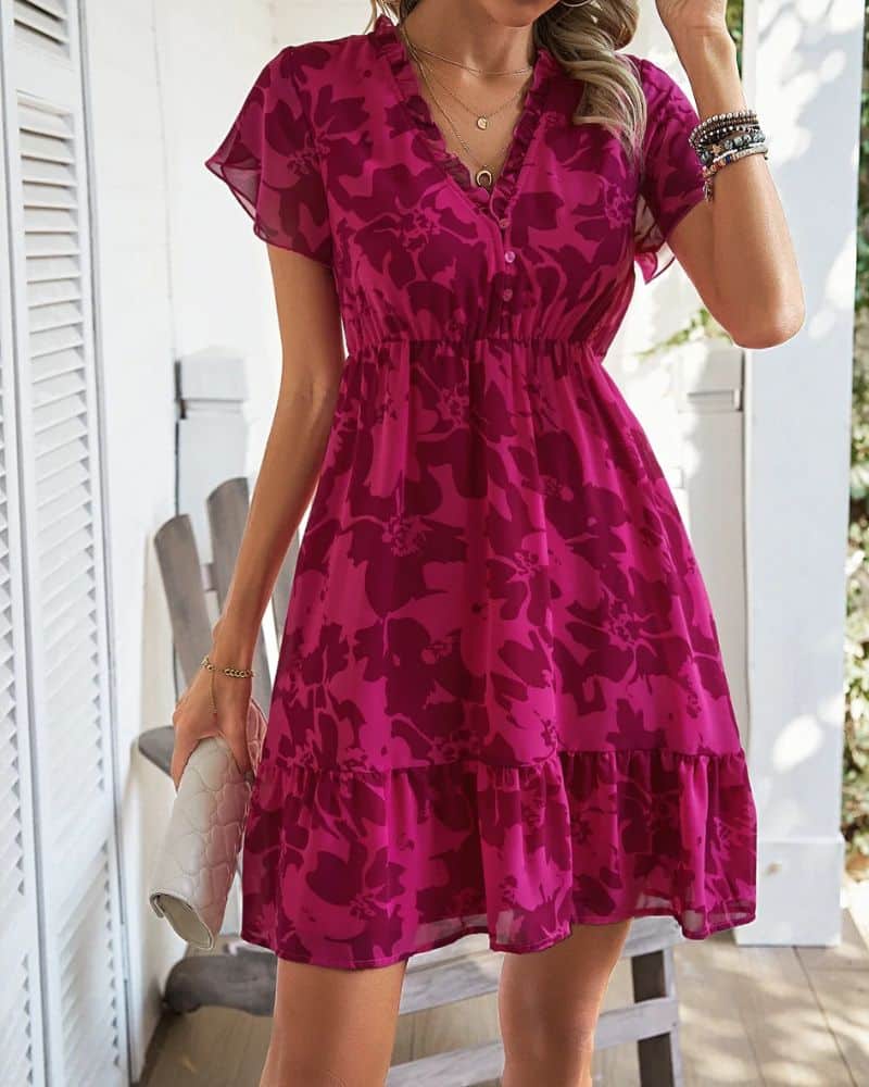 Bohemian Classy and Trendy with V-Neck Dress