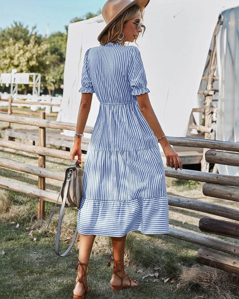 Bohemian casual and elegant with short sleeves dress - Image 3