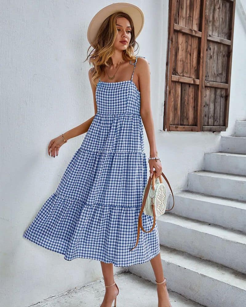 Bohemian Maxi Dress Vintage Style with Open-Back