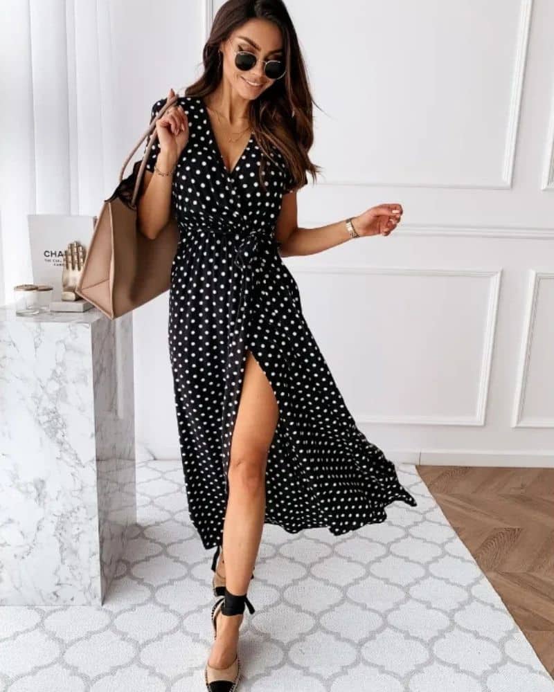 Bohemian Alluring Polka Dot Dress