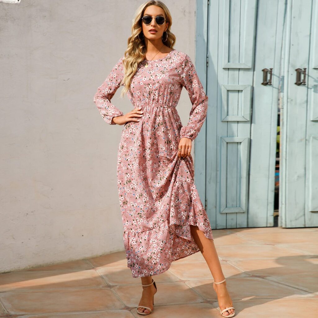 Bohemian Casual Style with Long Sleeves Dress