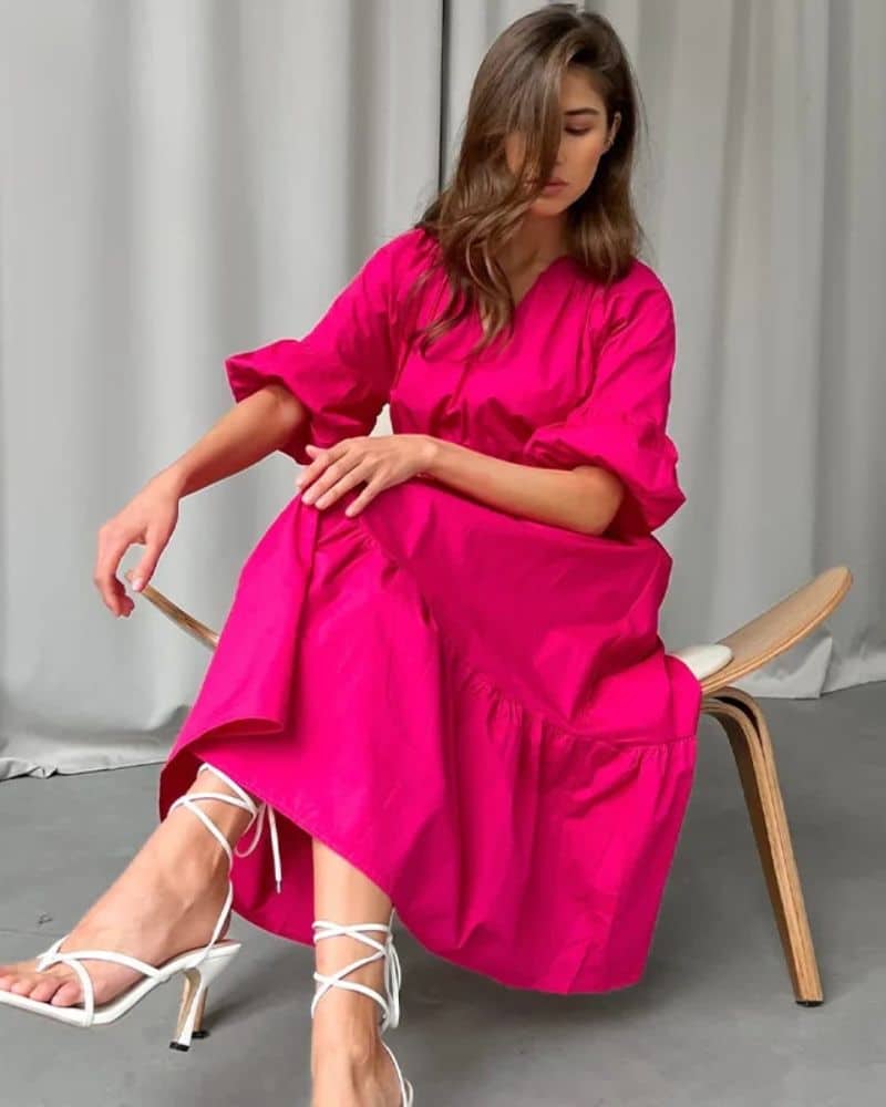 Bohemian Vibrant in Pink Vibrant Dress