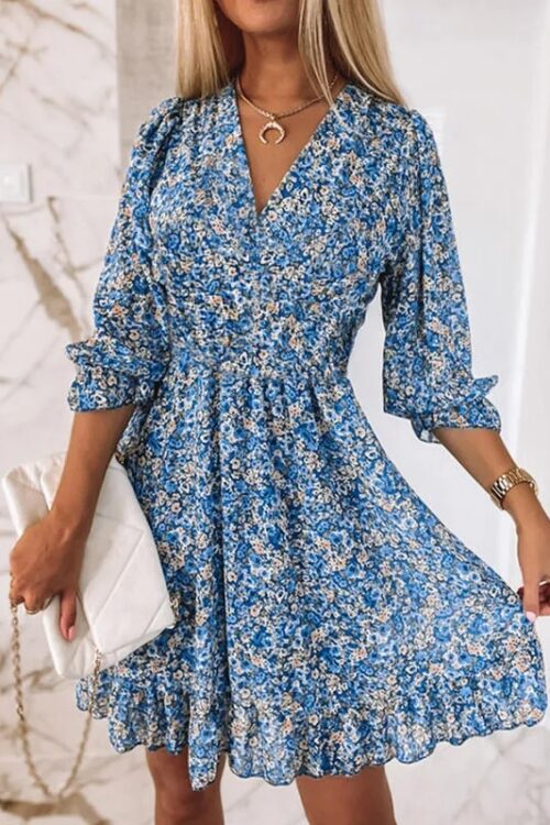 Cottagecore Short and Trendy with Print Summer Dress