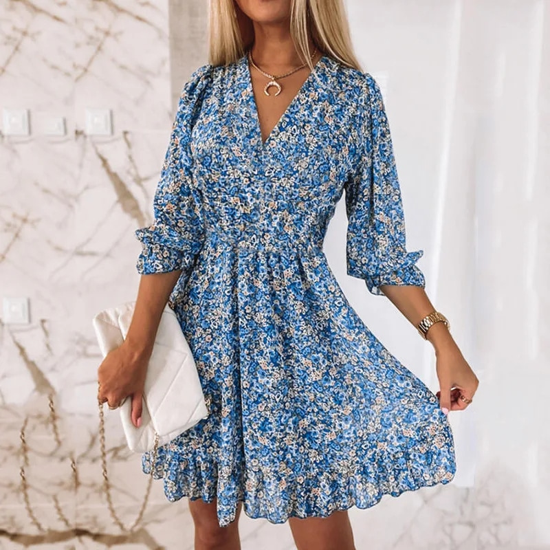 Cottagecore Short and Trendy with Print Summer Dress
