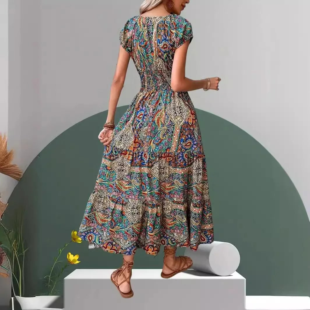Cottagecore Casual Elastic Dress - Image 3