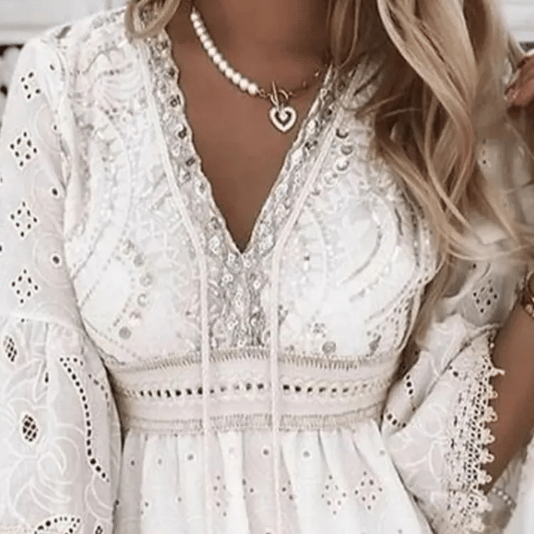 Cottagecore lace with long sleeves dress - Image 2