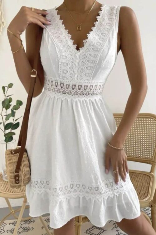 Cottagecore Open-Back and Sleeveless Dress