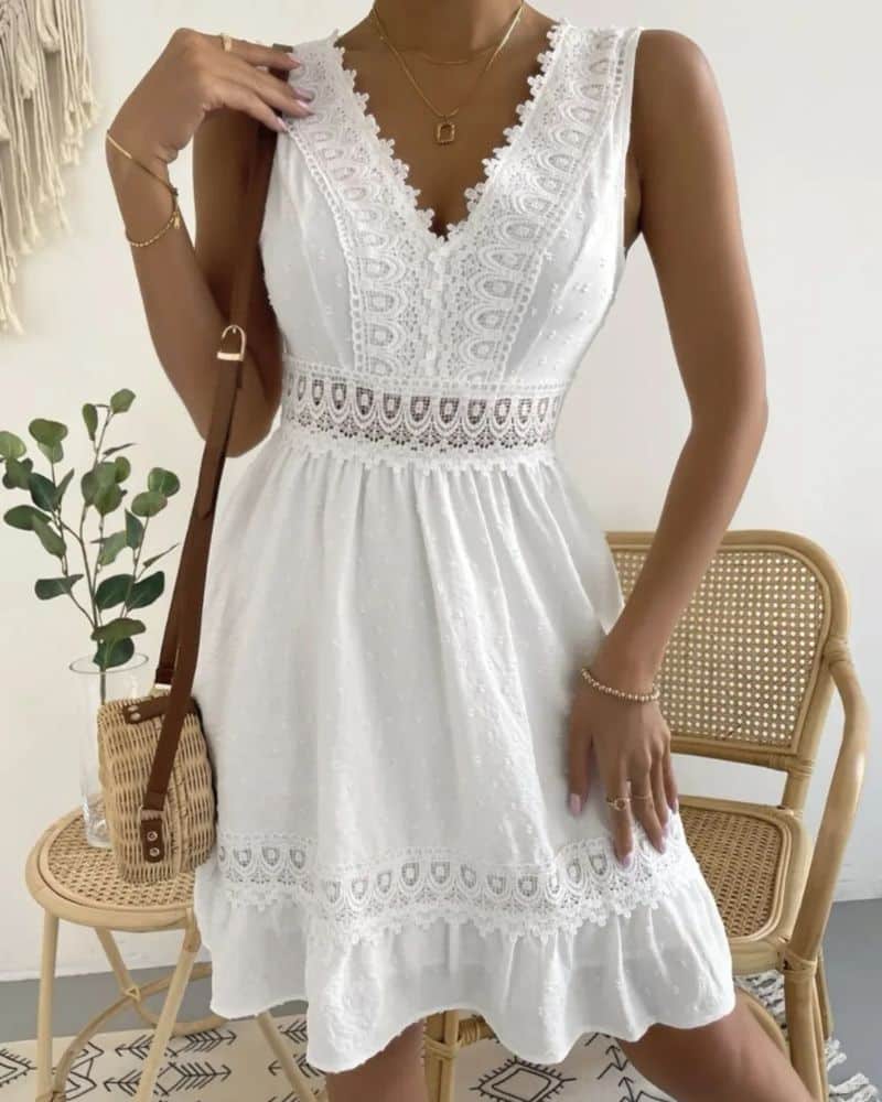 Cottagecore Open-Back and Sleeveless Dress